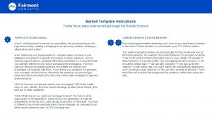 Barbell Template Instructions Follow these steps when working