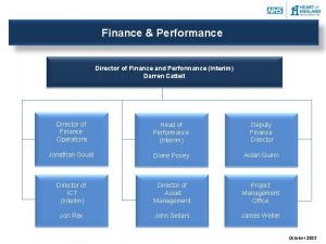 Finance Performance Director of Finance and Performance Interim