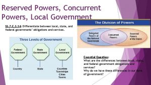 Reserved Powers Concurrent Powers Local Government SS 7