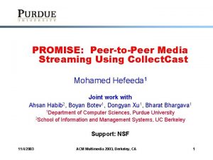PROMISE PeertoPeer Media Streaming Using Collect Cast Mohamed