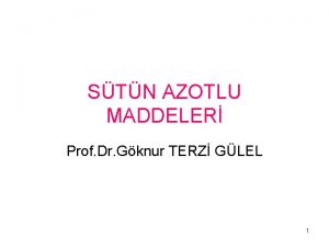 STN AZOTLU MADDELER Prof Dr Gknur TERZ GLEL