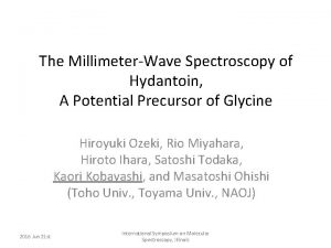 The MillimeterWave Spectroscopy of Hydantoin A Potential Precursor