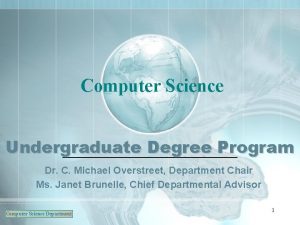 Computer Science Undergraduate Degree Program Dr C Michael