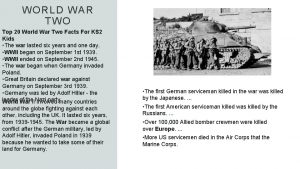 WORLD WAR TWO Top 20 World War Two