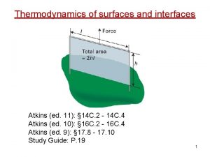 Thermodynamics of surfaces and interfaces Atkins ed 11