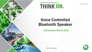 Voice Controlled Bluetooth Speaker Embedded World 2020 Voice