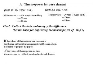 A Thermopower for pure element 2006 12 18