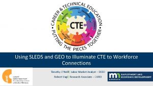 Using SLEDS and GEO to Illuminate CTE to