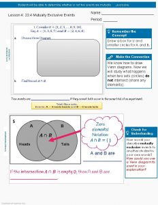 Students will be able to determine whether or