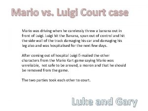 Mario vs Luigi Court case Mario was driving