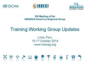 XIII Meeting of the INSARAG Americas Regional Group