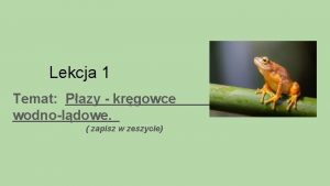 Lekcja 1 Temat Pazy krgowce wodnoldowe zapisz w