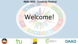 RESI SDG Creativity Festival Welcome RESI SDG Creativity