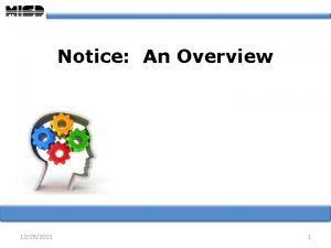 Notice An Overview 12282021 1 Notice for Provision