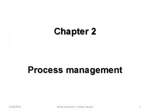 Chapter 2 Process management 12302021 Ambo University Woliso