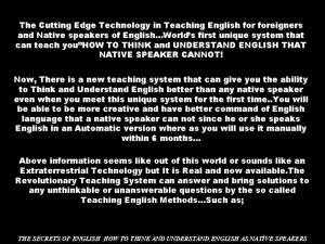 The Cutting Edge Technology in Teaching English foreigners