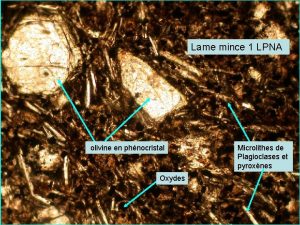 Lame mince 1 LPNA olivine en phnocristal Oxydes