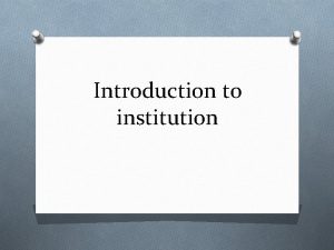 Introduction to institution A new Hope 1977 O