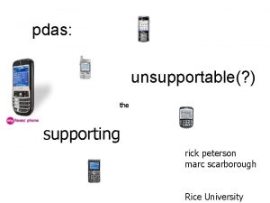 pdas unsupportable the supporting rick peterson marc scarborough