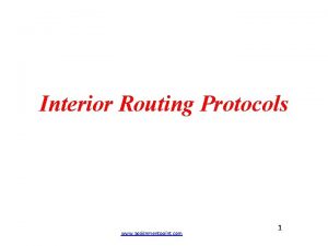 Interior Routing Protocols www assignmentpoint com 1 Introduction