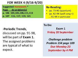 FOR WEEK 4 916 920 Suggested Homework Page