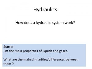 Hydraulics How does a hydraulic system work Starter