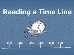 Reading a Time Line 1910 1920 1930 1940