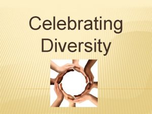 Celebrating Diversity WHAT IS CULTURAL DIVERSITY Is based