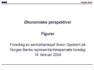 Norges Bank konomiske perspektiver Figurer Foredrag av sentralbanksjef