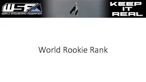 World Rookie Rank WRRWRT Concept Serve each nation