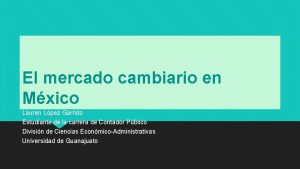 El mercado cambiario en Mxico Lauren Lpez Garrido