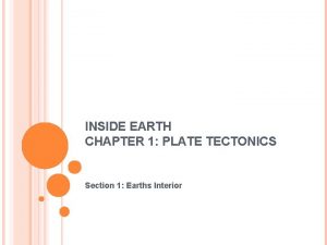 INSIDE EARTH CHAPTER 1 PLATE TECTONICS Section 1