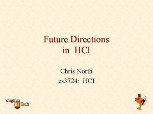 Future Directions in HCI Chris North cs 3724