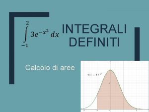 INTEGRALI DEFINITI Calcolo di aree Integrale indefinito e