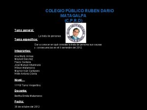 COLEGIO PBLICO RUBEN DARIO MATAGALPA C P R