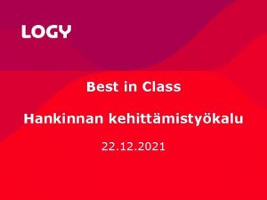 Best in Class Hankinnan kehittmistykalu 22 12 2021