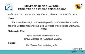 UNIVERSIDAD DE GUAYAQUIL FACULTAD DE CIENCIAS PSICOLGICAS ANLISIS