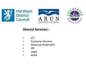 Shared Services ICT Customer Services Revenues Benefits HR