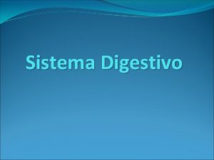 Sistema Digestivo Sistema Digestivo El sistema digestivo es