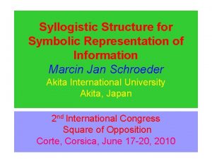 Syllogistic Structure for Symbolic Representation of Information Marcin