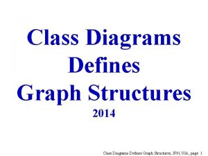 Class Diagrams Defines Graph Structures 2014 Class Diagrams