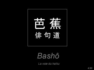 Bash La voie du haku 4 30 Bash