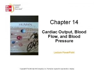 Chapter 14 Cardiac Output Blood Flow and Blood
