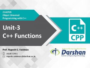 2140705 Object Oriented Programming with C Unit3 C