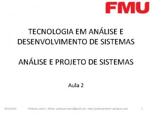 TECNOLOGIA EM ANLISE E DESENVOLVIMENTO DE SISTEMAS ANLISE