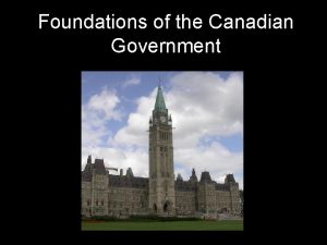 Foundations of the Canadian Government Canadian Government Canadas