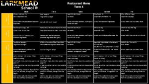 Restaurant Menu Term 4 0211 2311 1412 0911