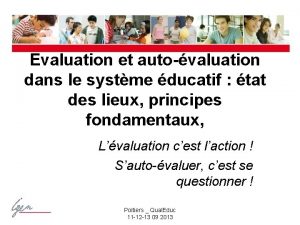 Evaluation et autovaluation dans le systme ducatif tat