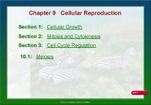 Chapter 9 Cellular Reproduction Section 1 Cellular Growth