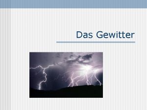 Das Gewitter Zeichen fr ein baldiges Gewitter Schwle